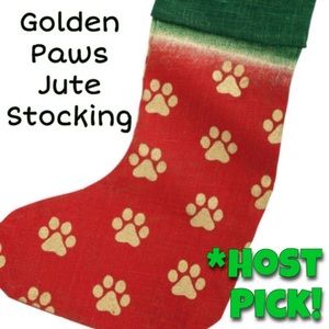 GREATER GOODS GOLDEN PAWS JUTE HOLIDAY STOCKING *NEW *CHRISTMAS *DOG, CAT
